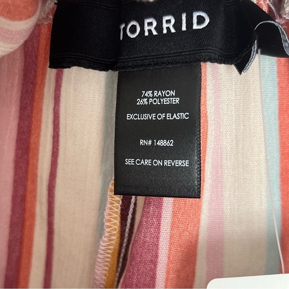 Torrid Women's Striped Poly Blend Smock Waist Beach Shorts Size 1 Multicolor NWT - Picture 6 of 7